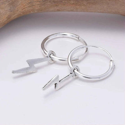 Sterling Silver Lightning Huggies