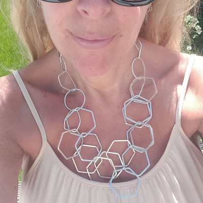 Silver Geometric Waterfall Necklace