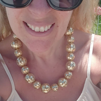 Gold Disco Ball Necklace