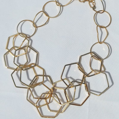 Gold Geometric Waterfall Necklace