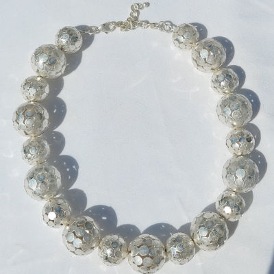 Silver Disco Ball Necklace