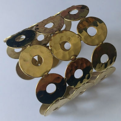 Extra Wide Hammered Gold Cuff