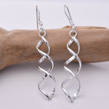 Sterling Silver Curly Twist Earrings