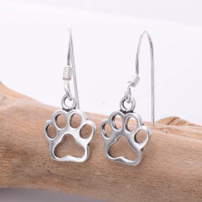 Sterling Silver Paw Print Earrings