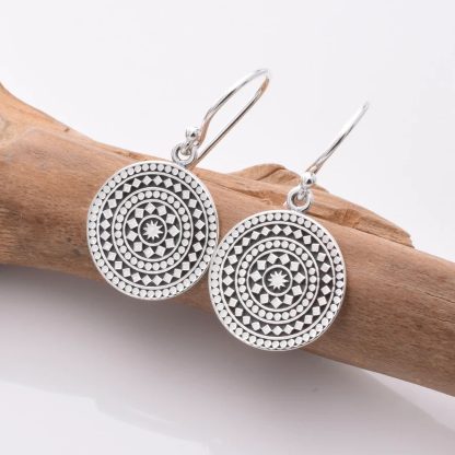 Sterling Silver Mandala Earrings