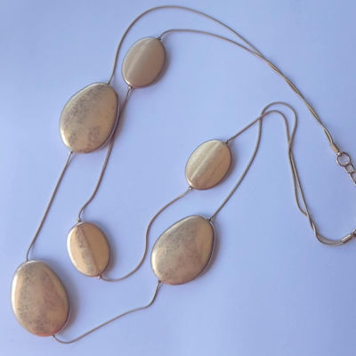 Bronze Flat Oval Shapes Necklace