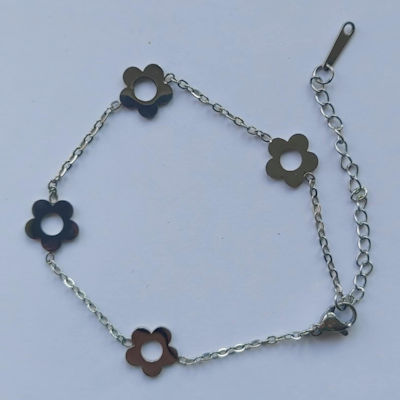 Stainless Steel Daisy Bracelet